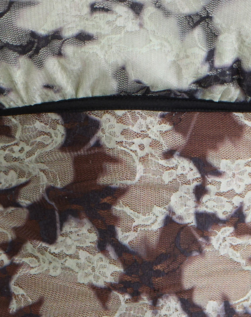 Laluna Top in Silhouette Leaf Ivory Black - Image 6