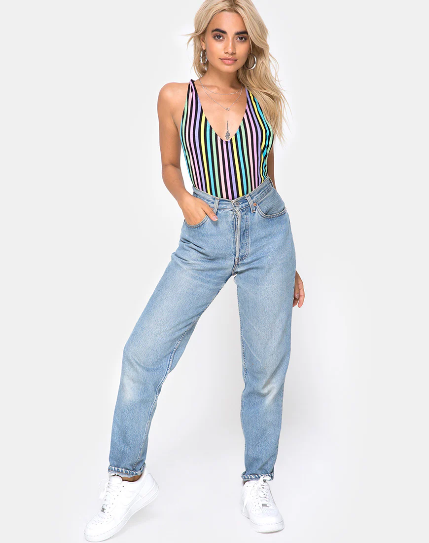 Lalung Plunge Bodice in New Stripe - Image 3