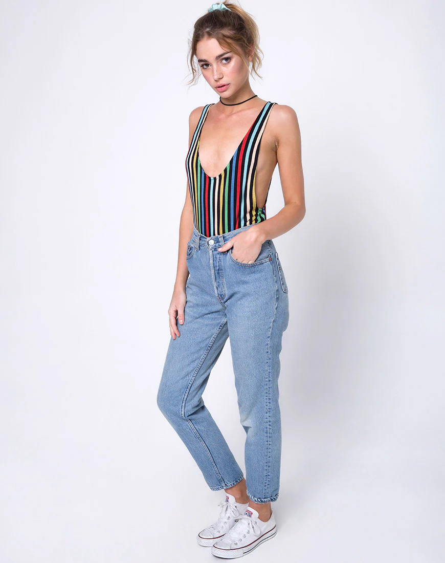 Lalung Plunge Bodice in P.E Stripe - Image 3