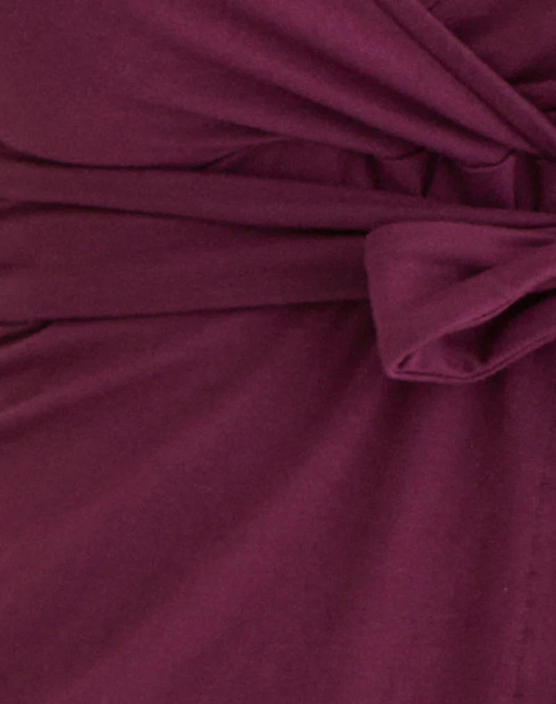 Lamae Wrap Top in Deep Purple - Image 5