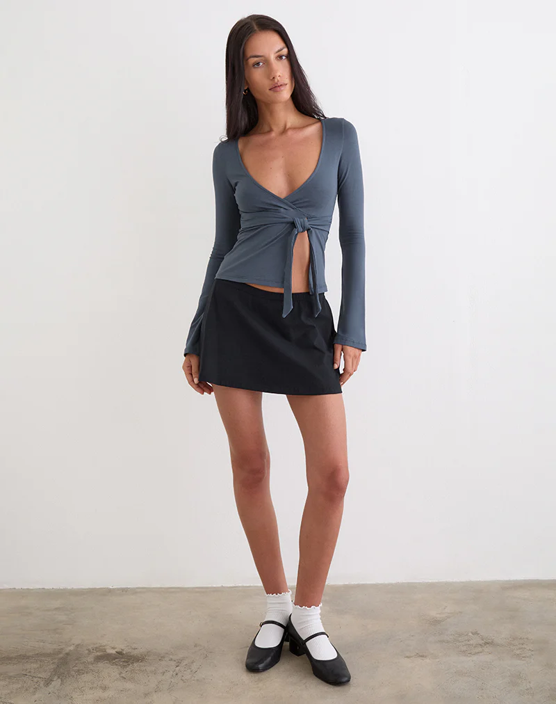 Lamae Wrap Top in Ocean Storm - Image 2
