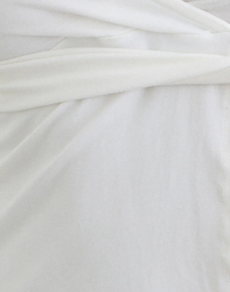 Lamae Wrap Top in Off White - Image 7