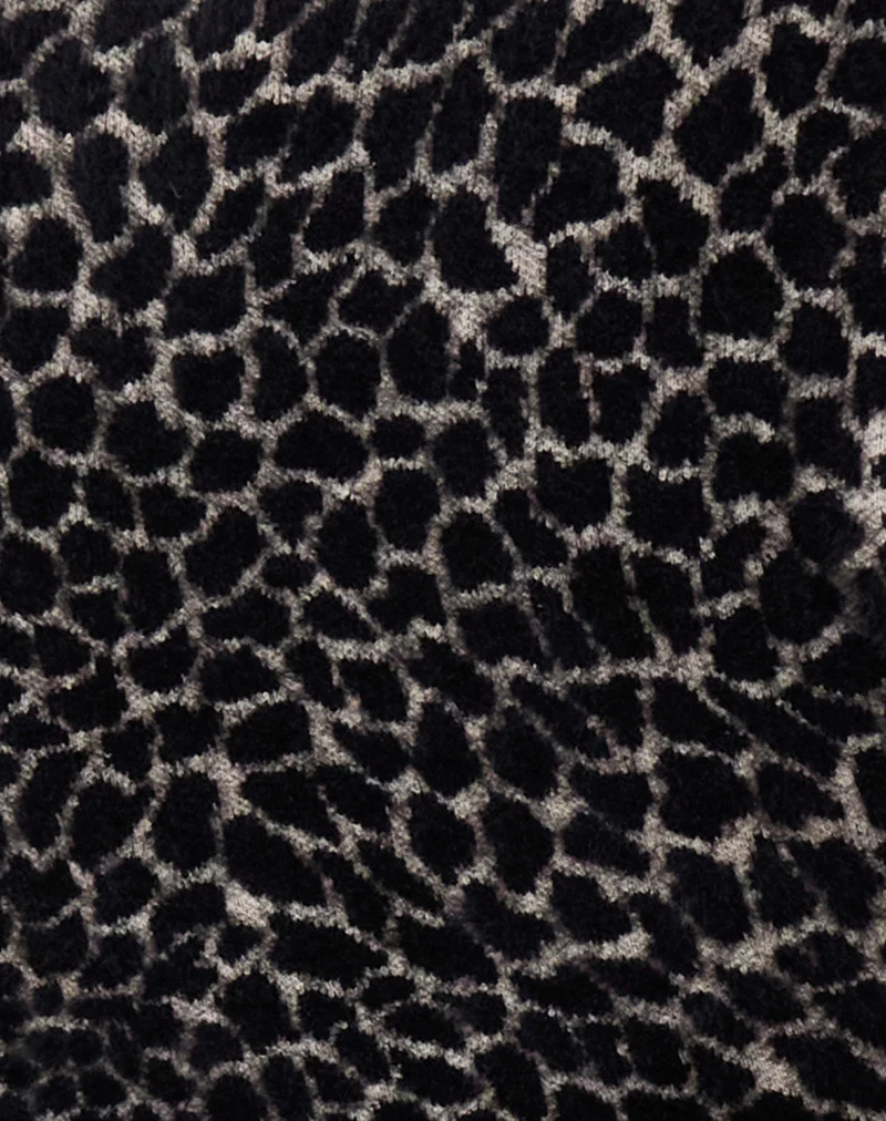 Lamira Button Through Top in Black Giraffe Print - Image 6