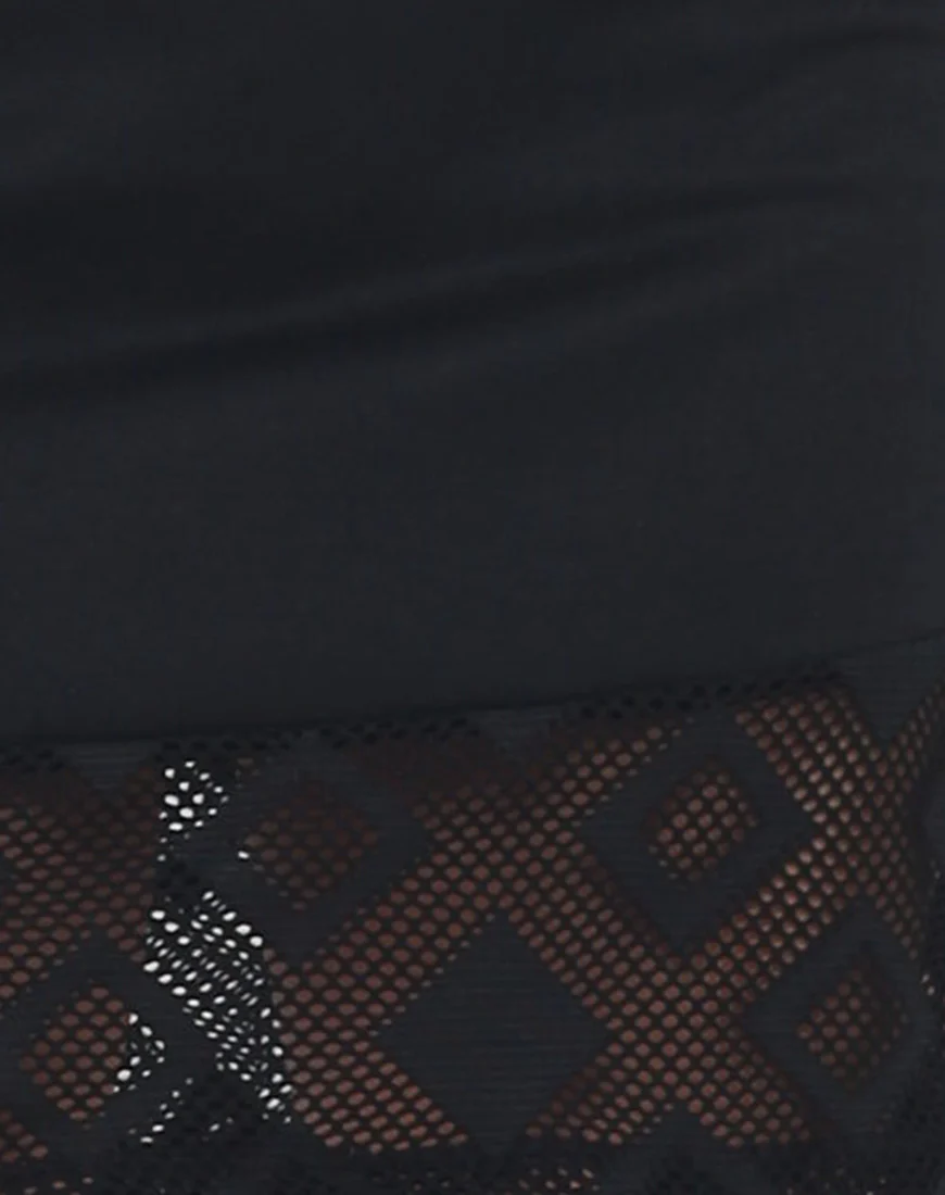 Lana Skirt in Diamond Net Black - Image 5