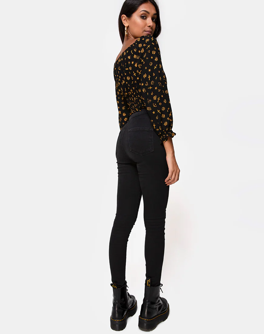 Lancer Crop Top in Mini Astro Black - Image 4
