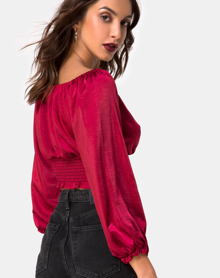 Lancer Top in Satin Cherry - Image 2