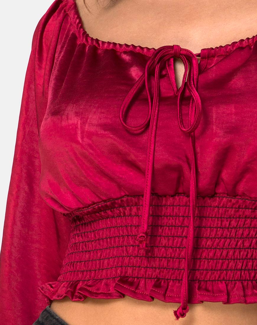 Lancer Top in Satin Cherry - Image 5