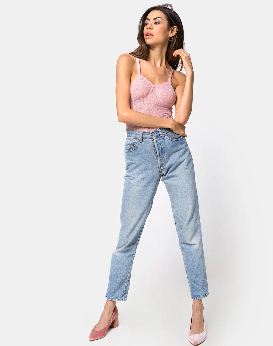 Lanora Bodice in Lacey Knit Blush - Image 3