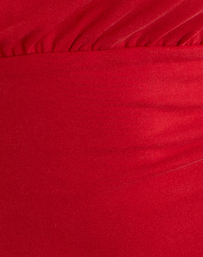 Lanthe Deep Plunge Top in Cupro Red - Image 6