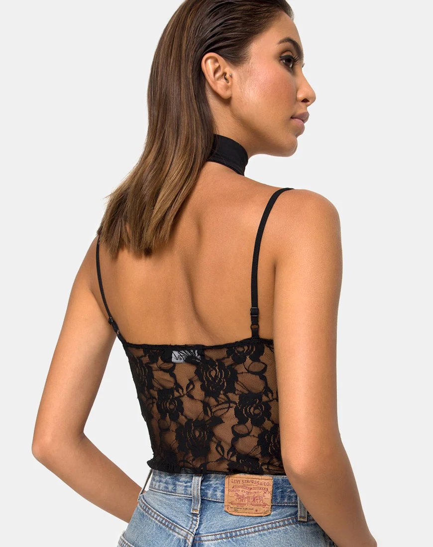 Lanti Bodice in Black Rose Lace - Image 2