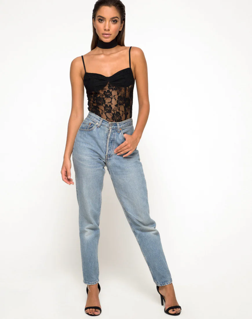 Lanti Bodice in Black Rose Lace - Image 3