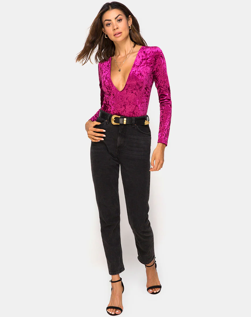 Lao Plunge Bodice in Burgundy Crush - Image 3