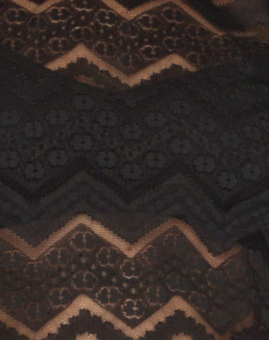 Lara Crop in Chevron Lace Black - Image 5