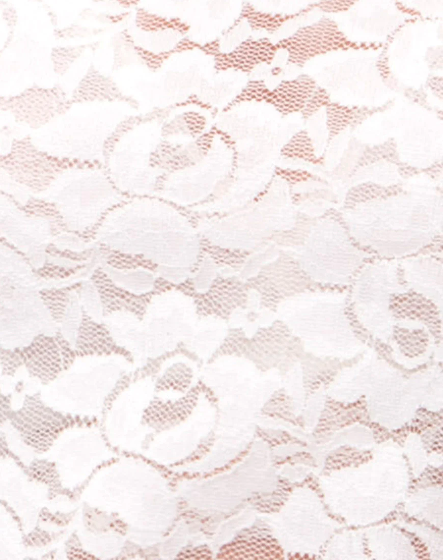 Lara Crop Top in Rose Lace White - Image 5