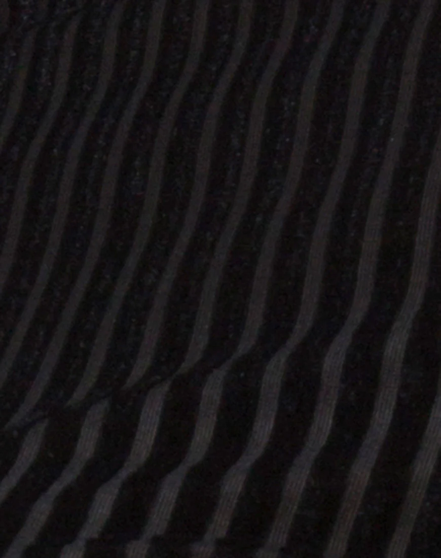 Lara Crop Top in Black Sheer Stripe - Image 5