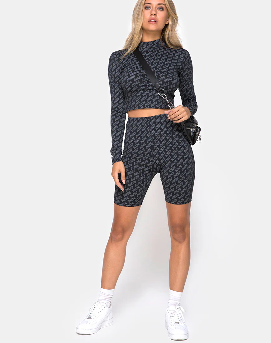 Lara Crop Top in Diagonal Disco Silver - Image 4