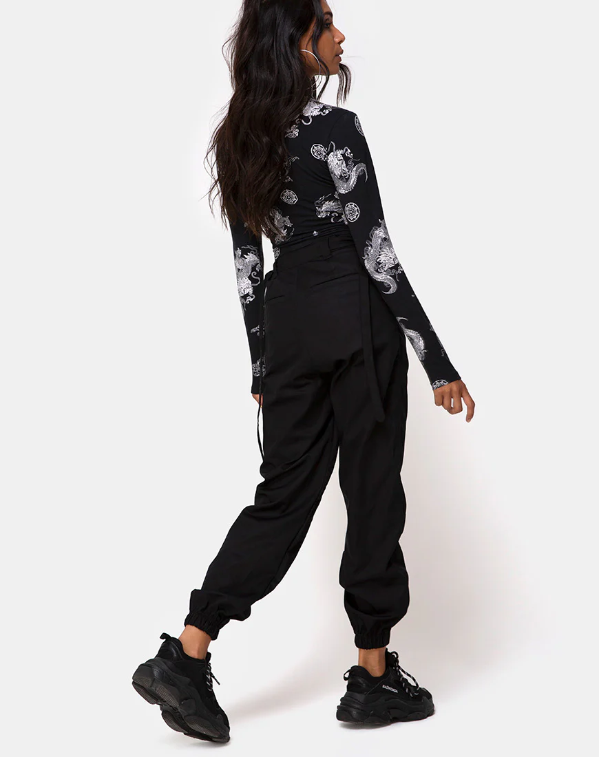 Lara Crop Top in Black Dragon - Image 4