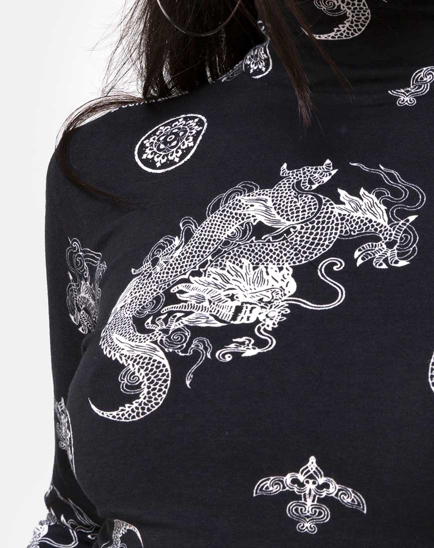 Lara Crop Top in Black Dragon - Image 5