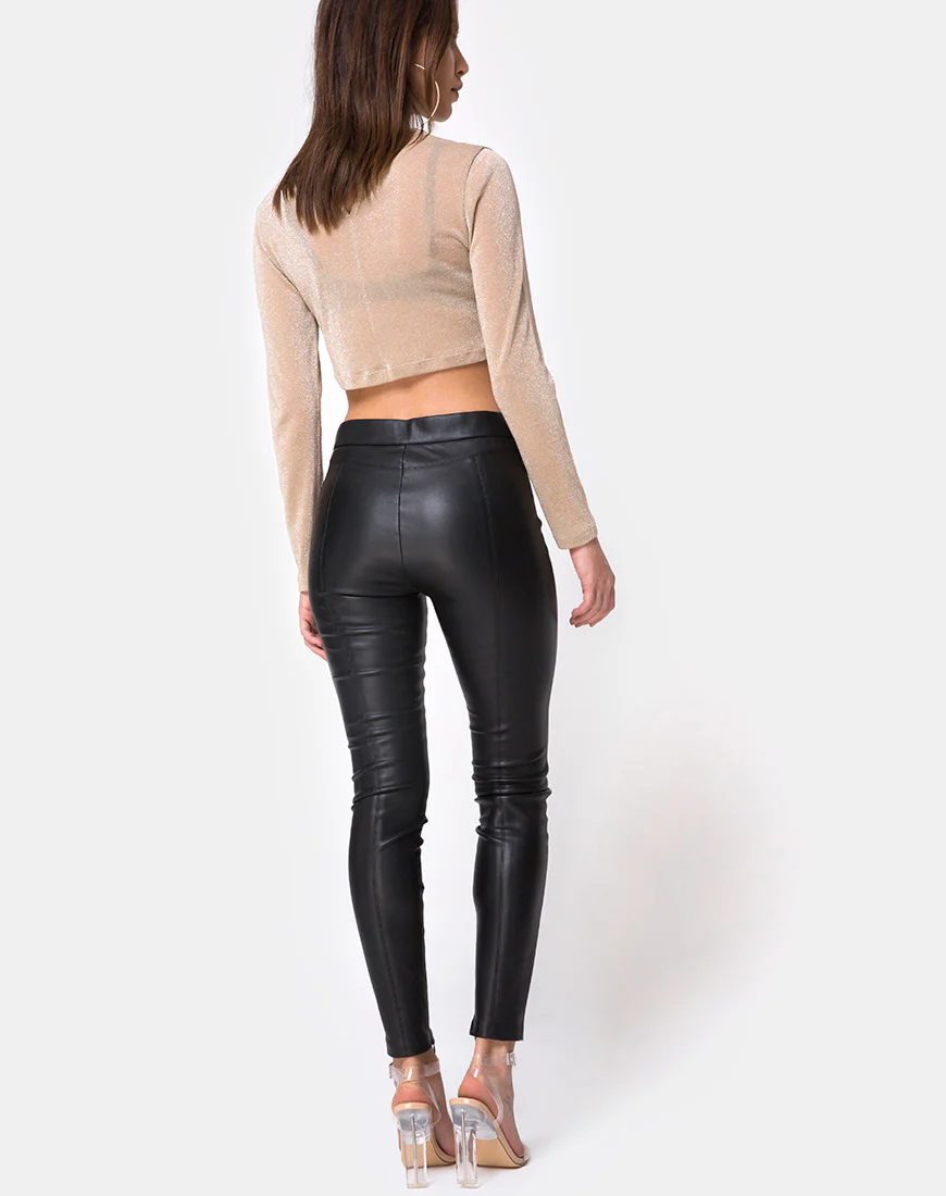 Lara Crop Top in Net Tan - Image 4
