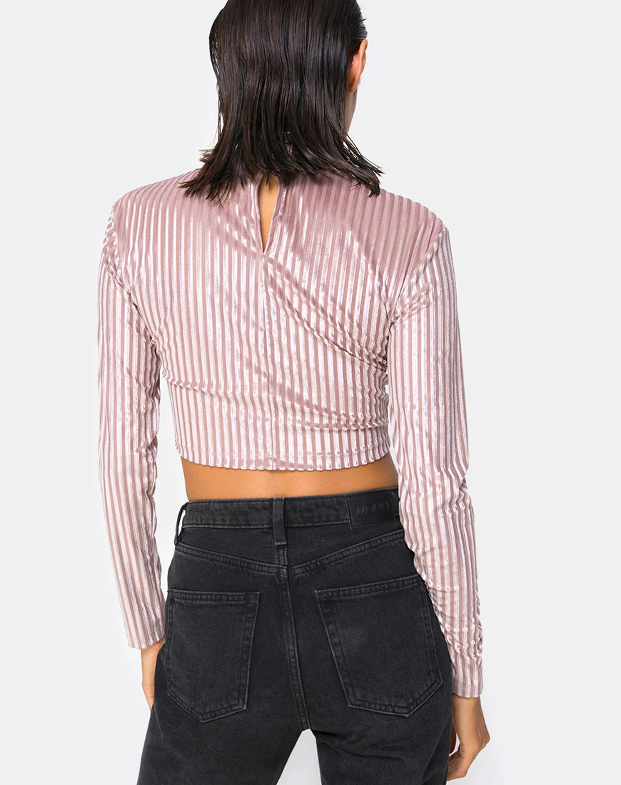 Lara Crop Top in Taupe - Image 2