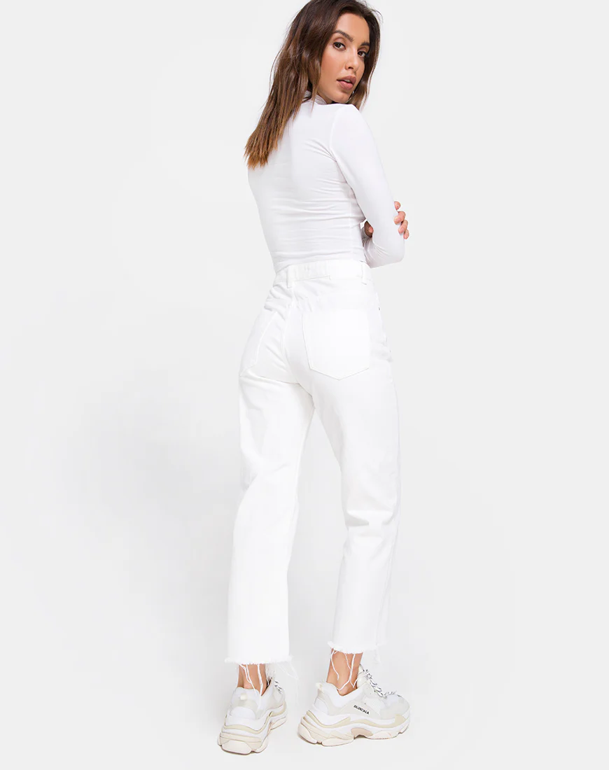 Lara Crop in White with Angel Embro - Image 5