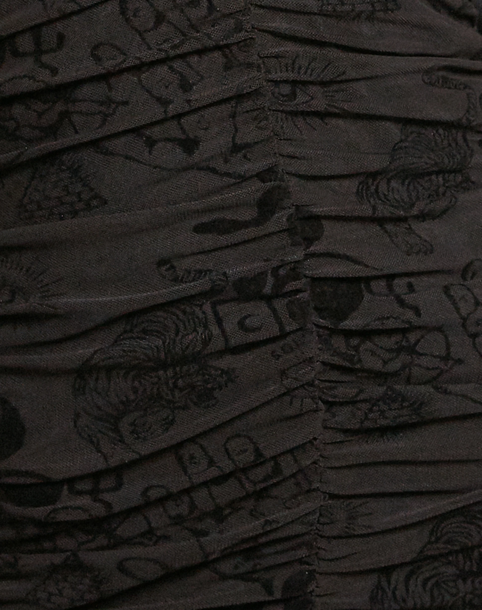Laras Bodycon Dress in Black Hand and Heart Flock - Image 5