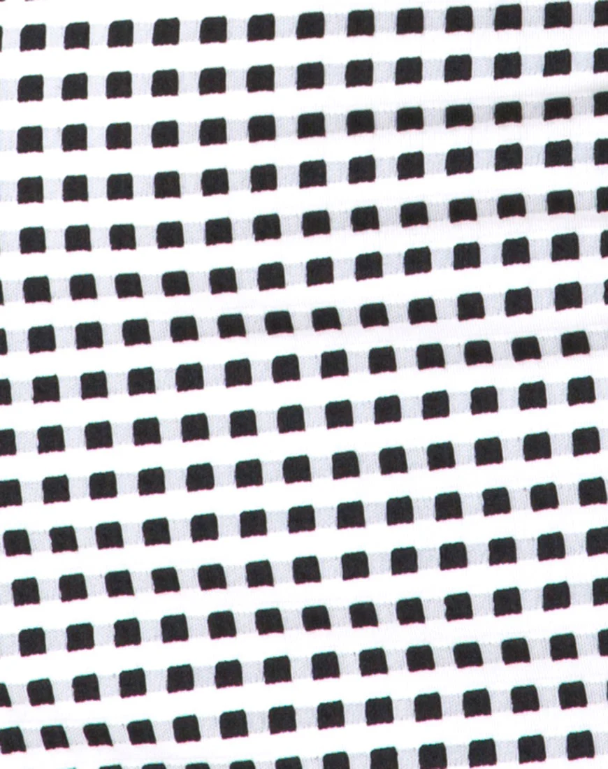 Laras Dress in Gingham Black Ivory - Image 5