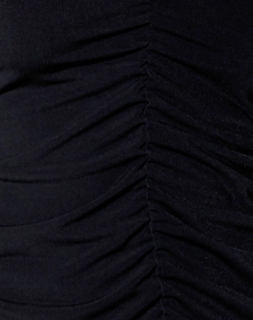 Laras Bodycon Dress in Polycrepe Black - Image 5