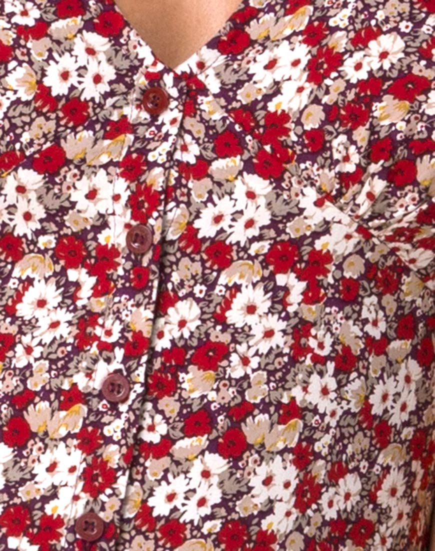 Larin Midi Dress in Floral Charm Red - Image 5