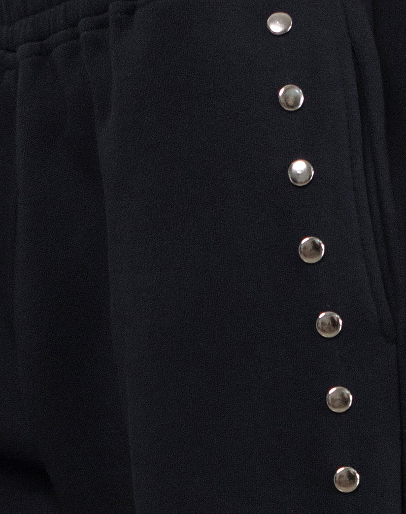Lark Loose Fit Joggers in Black with Studs - Image 5