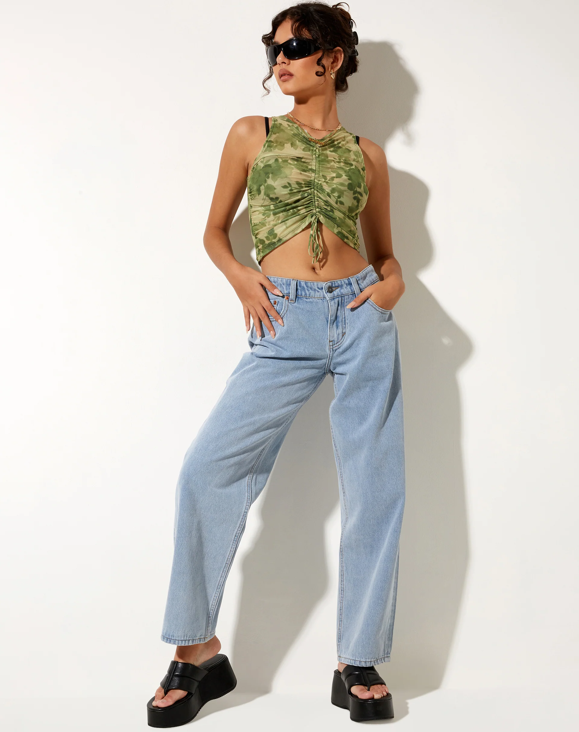 Lasa Vest Top in Blurred Floral - Image 3