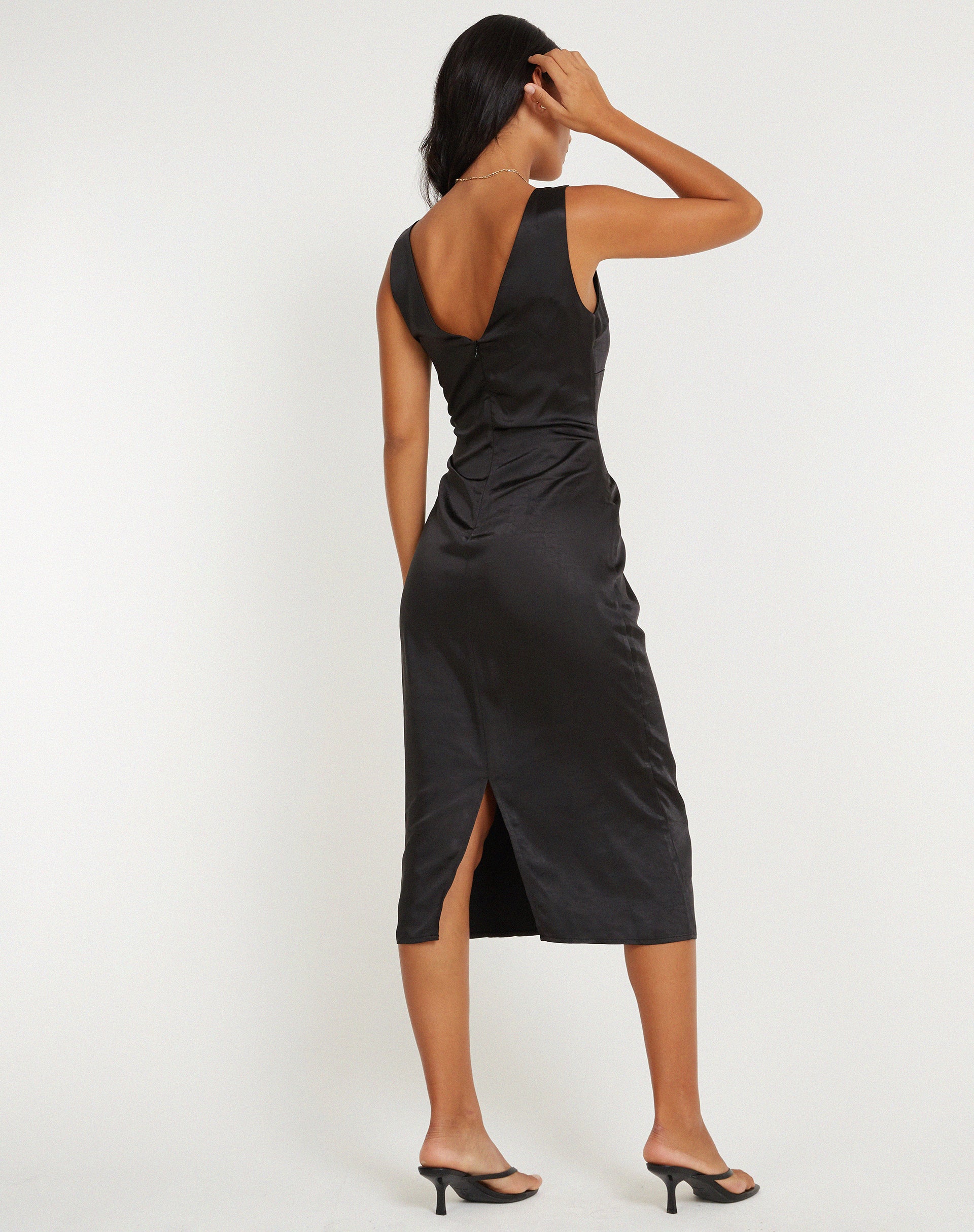 Lasanda Midi Dress in Black - Image 3