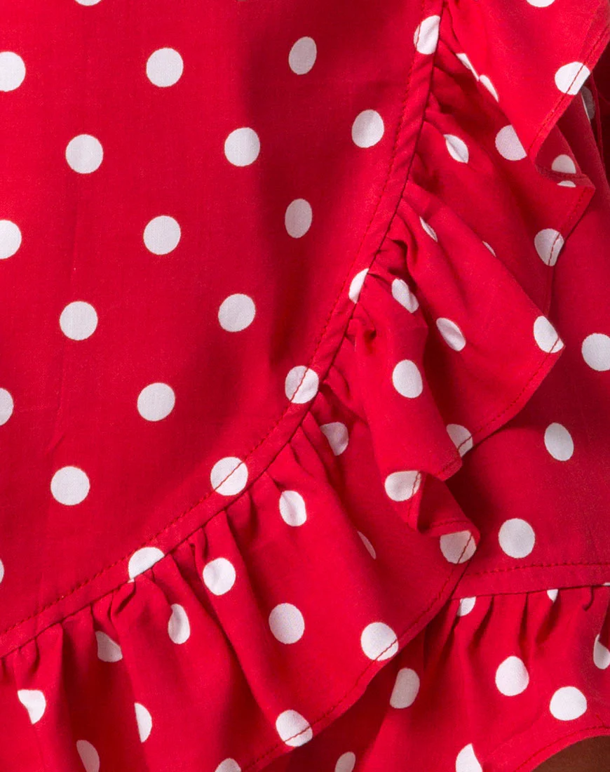 Lasky Dress in Medium Polka Red and White - Image 5