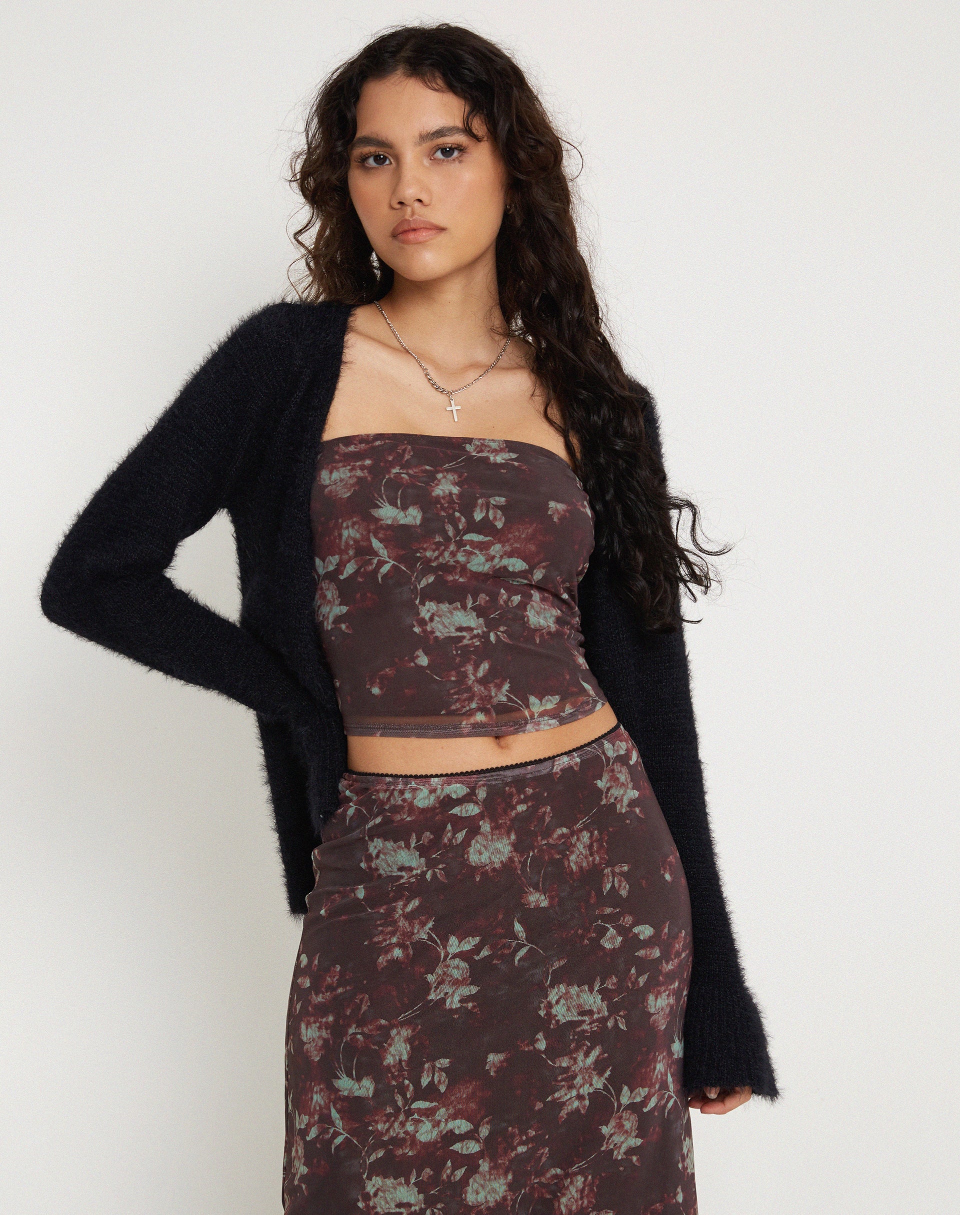 Lassie Maxi Skirt in Botanical Floral Brown - Image 6