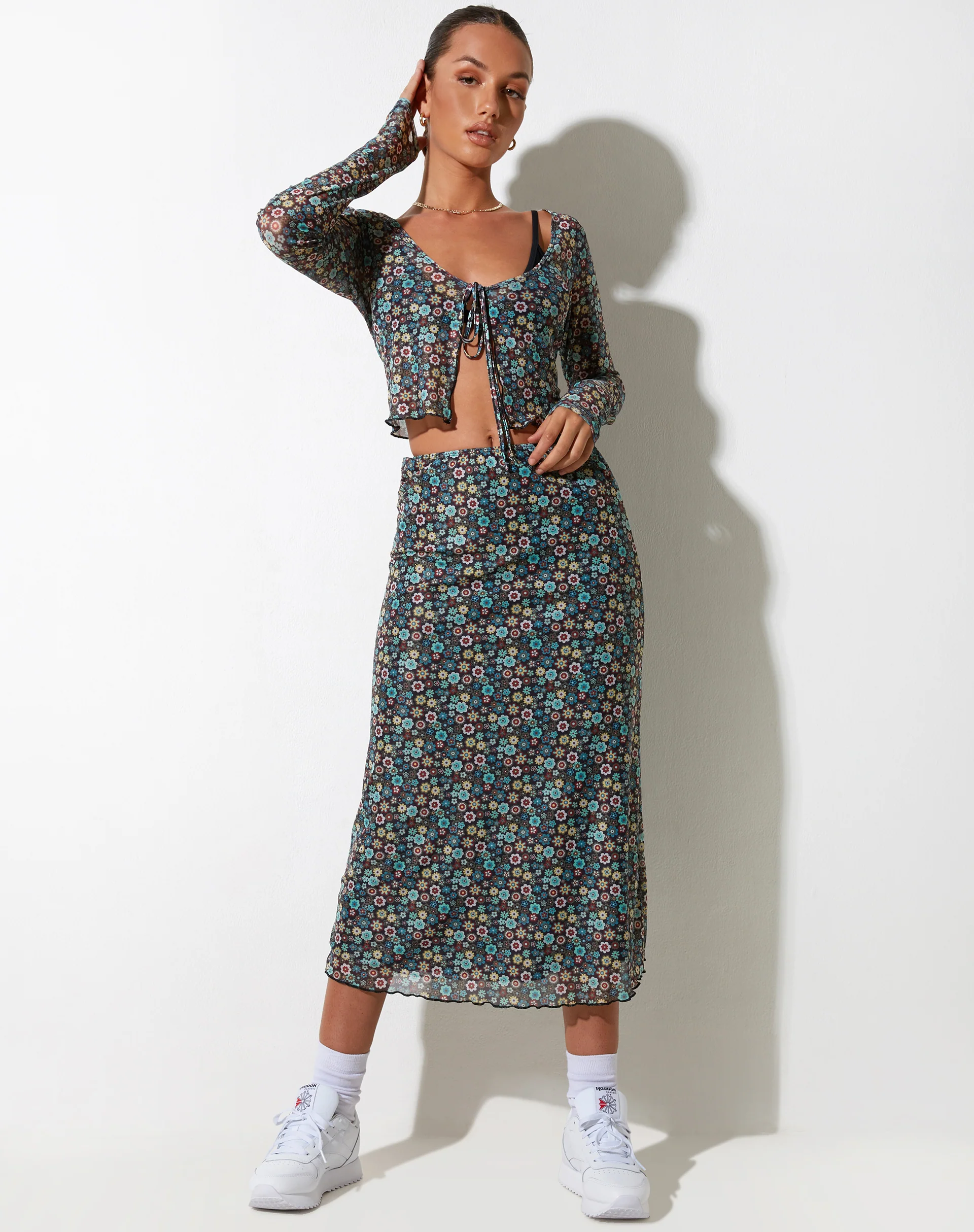 Lassie Maxi Skirt in Folk Floral - Image 3