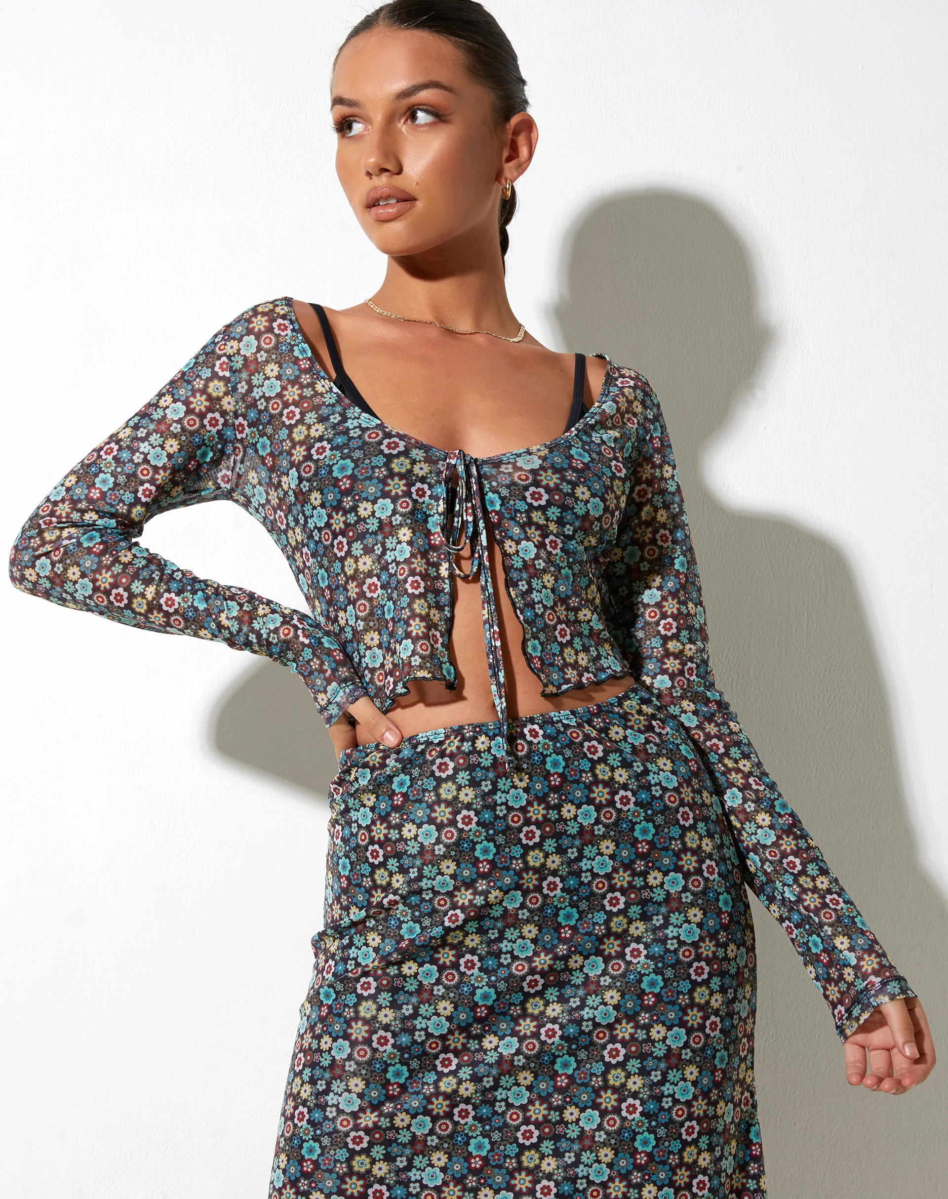 Lassie Maxi Skirt in Folk Floral - Image 5