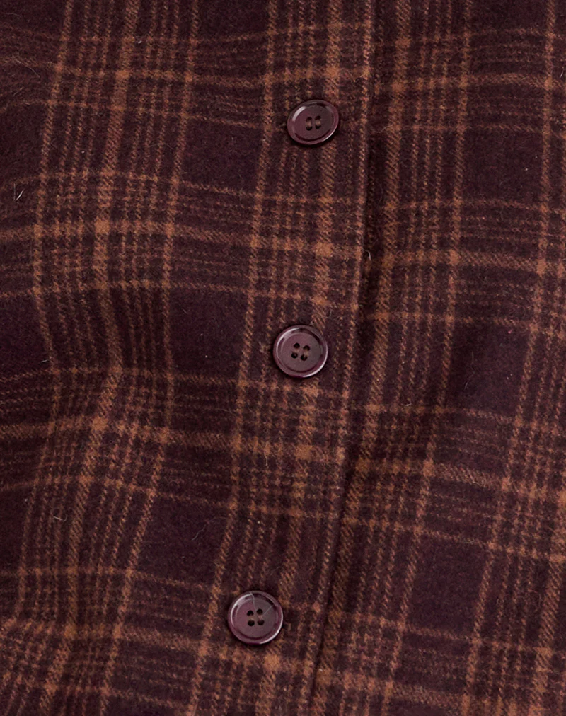 Lastika Jacket in Check Dark Burgundy - Image 6