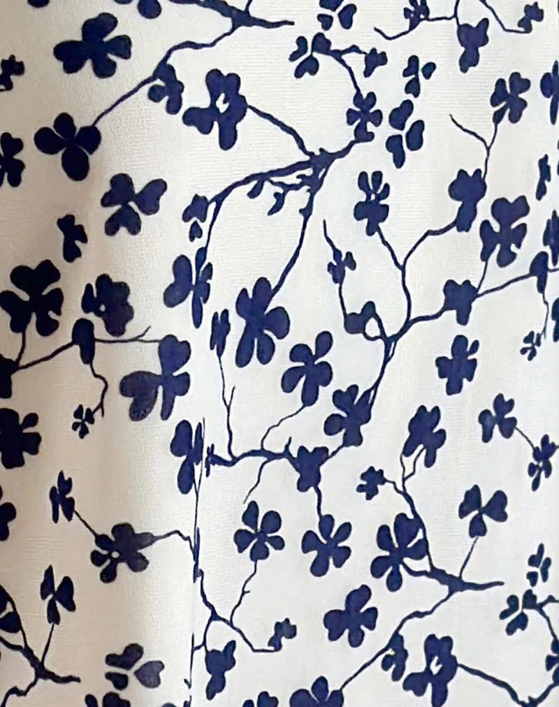 Latika Skirt in Grunge Floral Flock Cream - Image 5