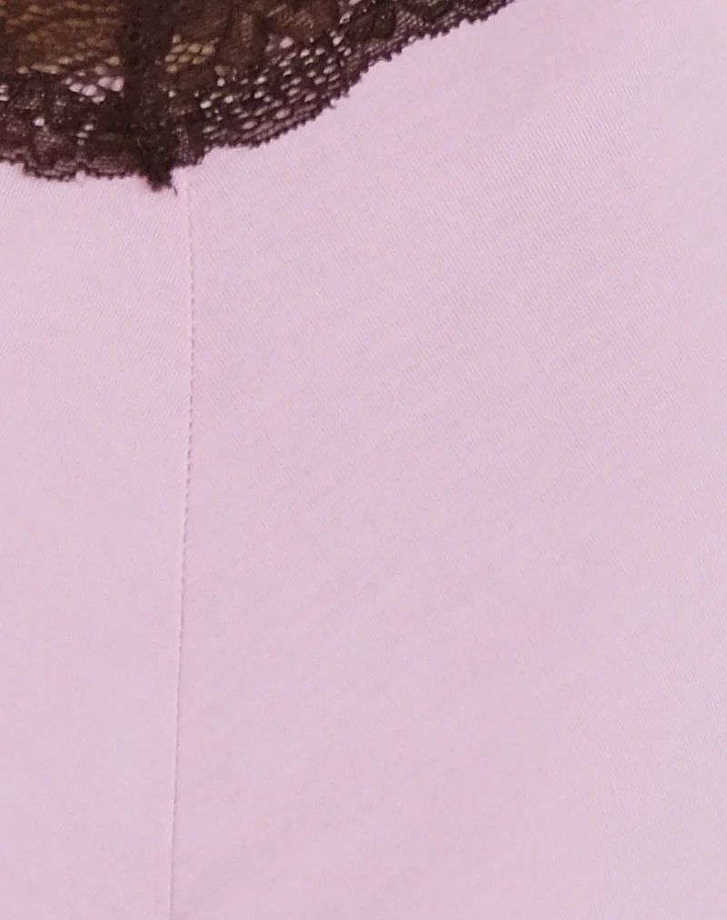 Laudine Midi Skirt in Lavender with Bitter Chocolate Lace - Image 6