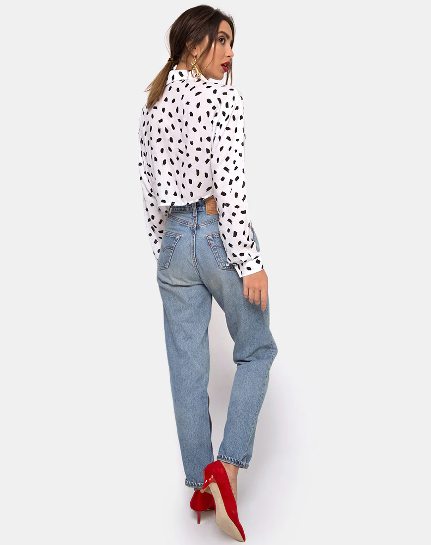 Lauv Shirt in Diana Dot White - Image 4