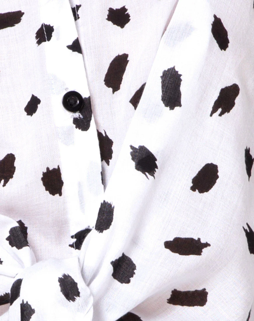 Lauv Shirt in Diana Dot White - Image 5