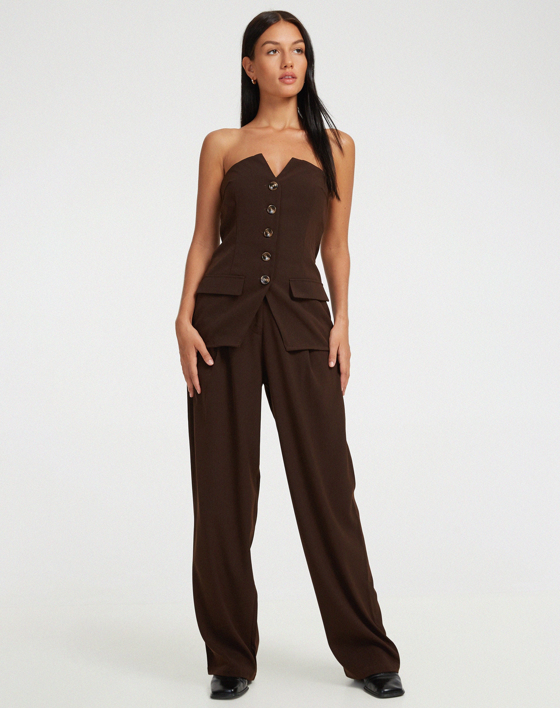 Lavan Corset Top in Tailoring Cappuccino - Image 3