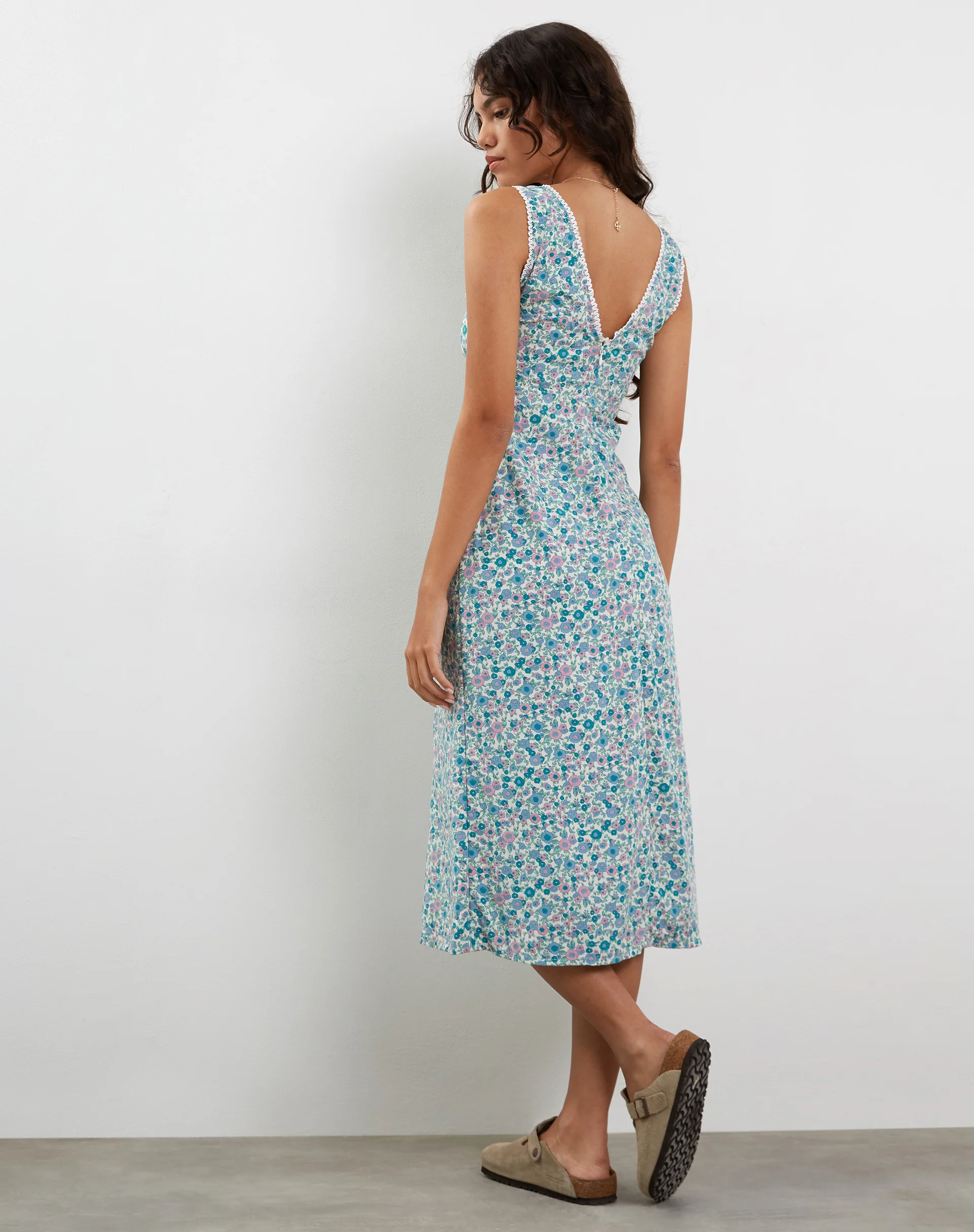 Lavisha Midi Dress in Flower Power Blue - Image 2