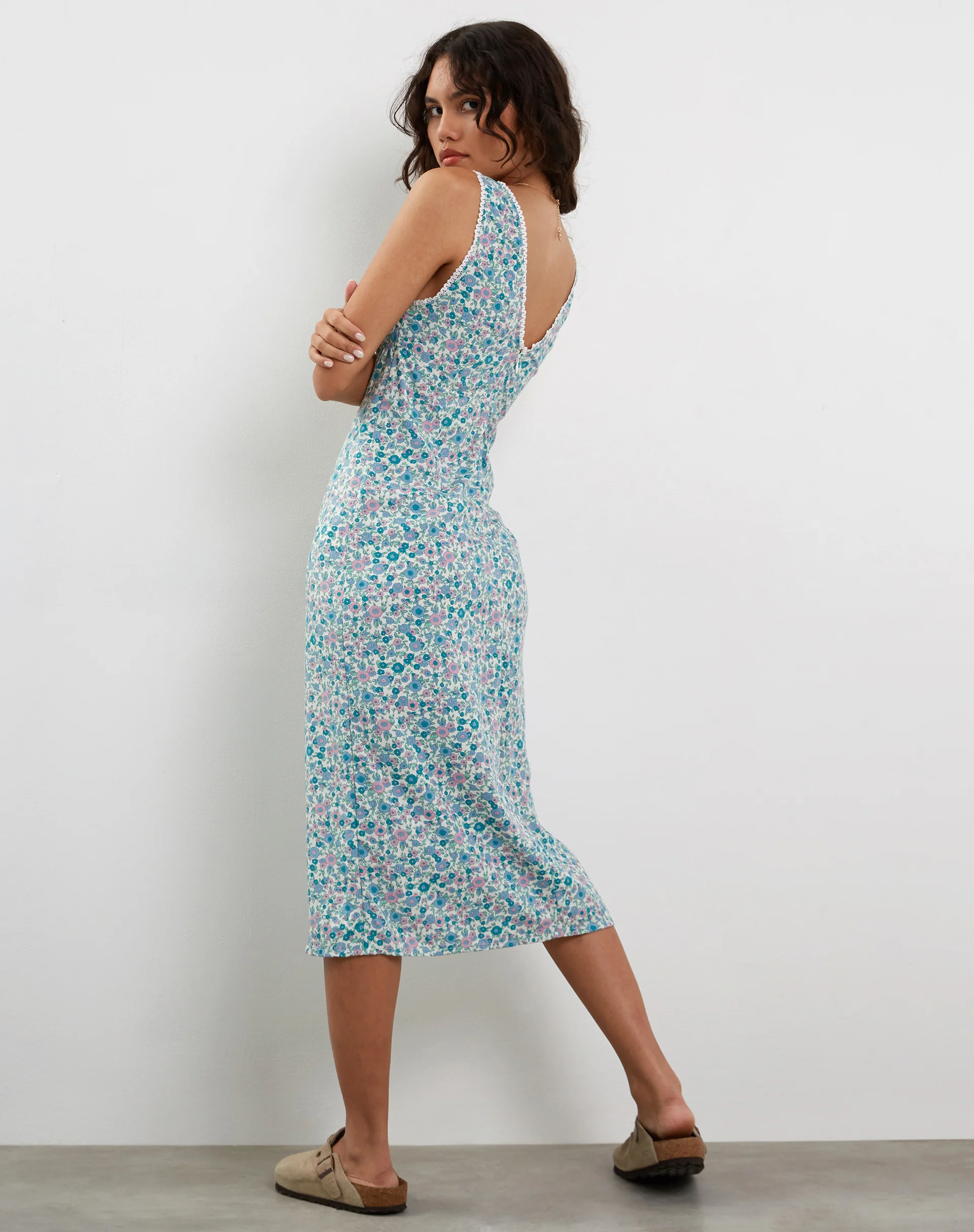 Lavisha Midi Dress in Flower Power Blue - Image 3
