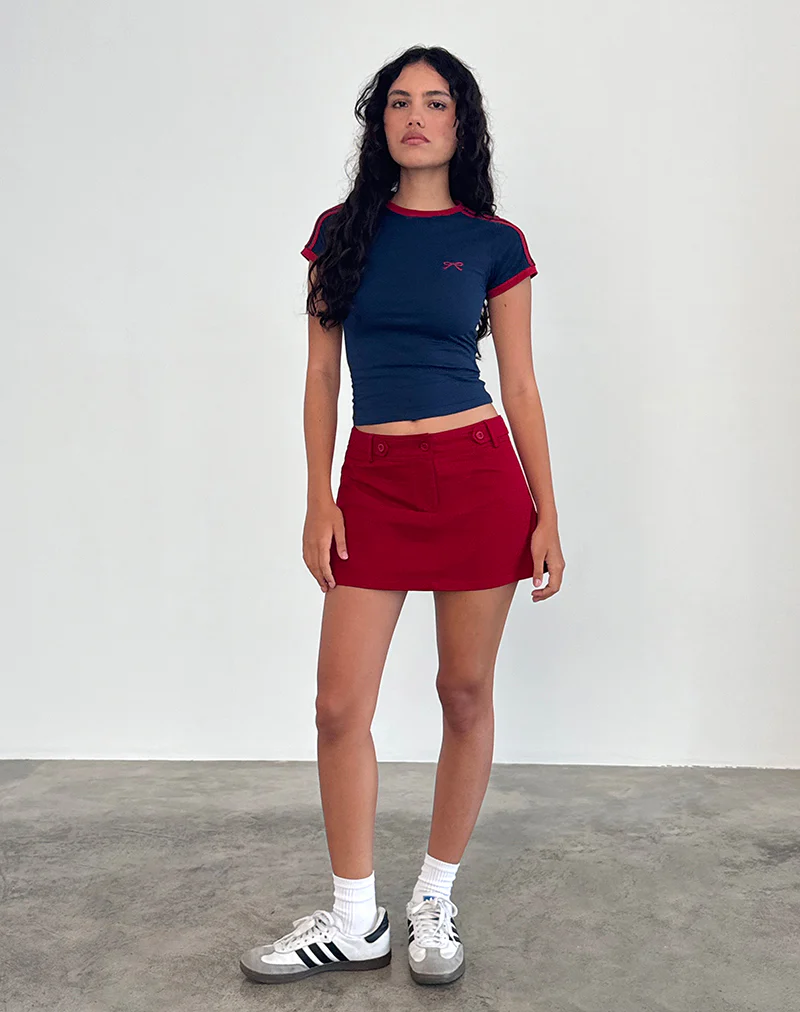 Lavonne Mini Skirt in Red - Image 4
