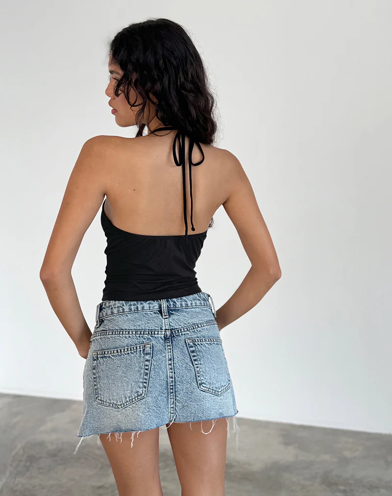 Layti Halterneck Basic Top in Black - Image 3