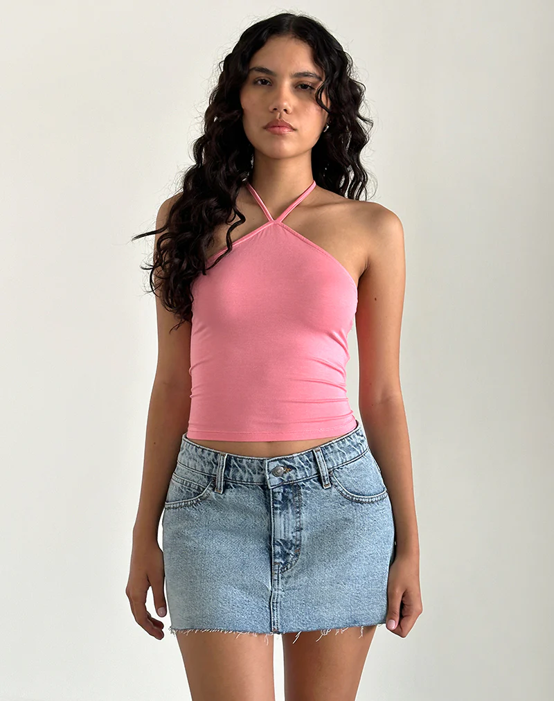 Layti Halterneck Top in Pink - Image 3