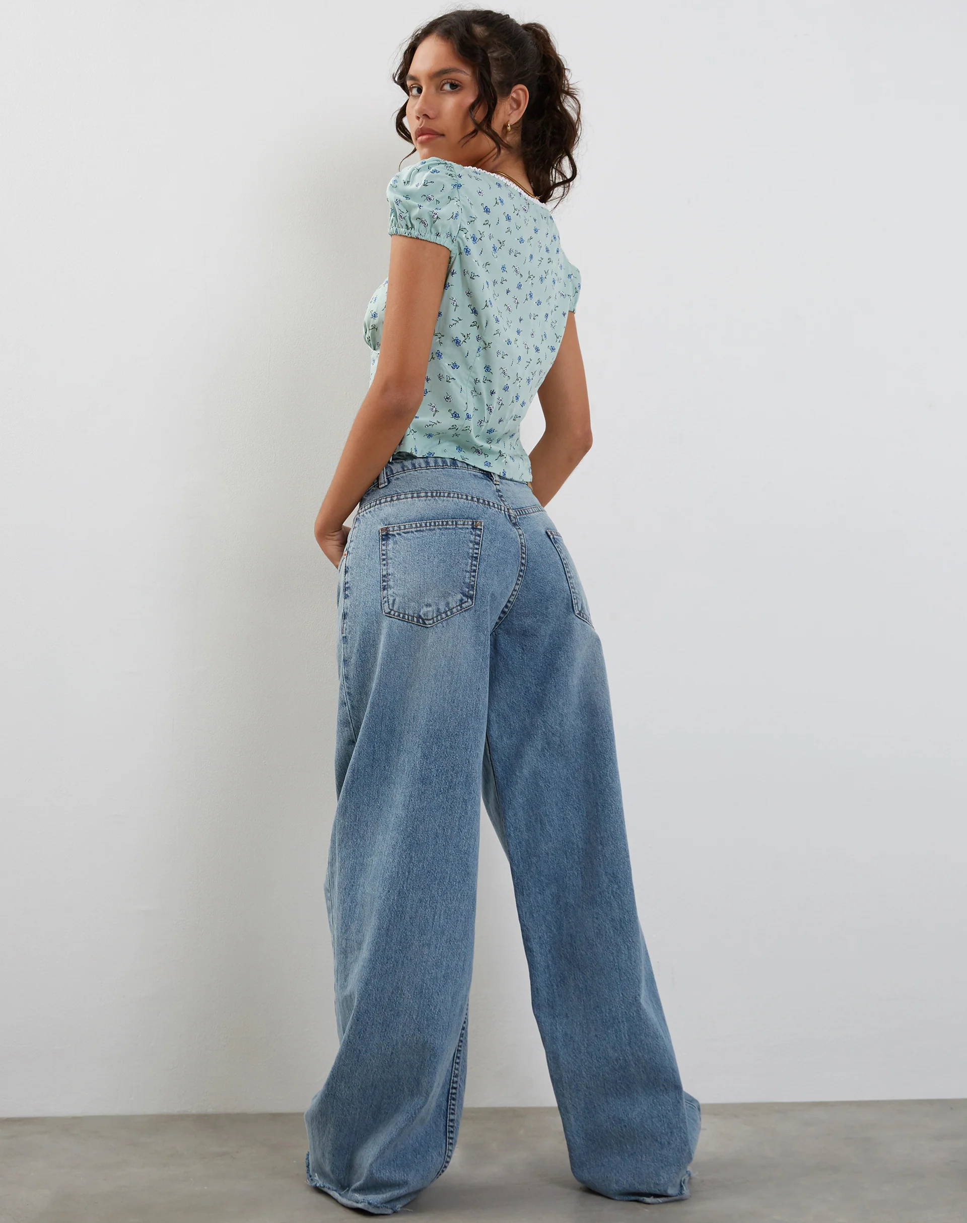 Laz Top in Pretty Petal Green - Image 3