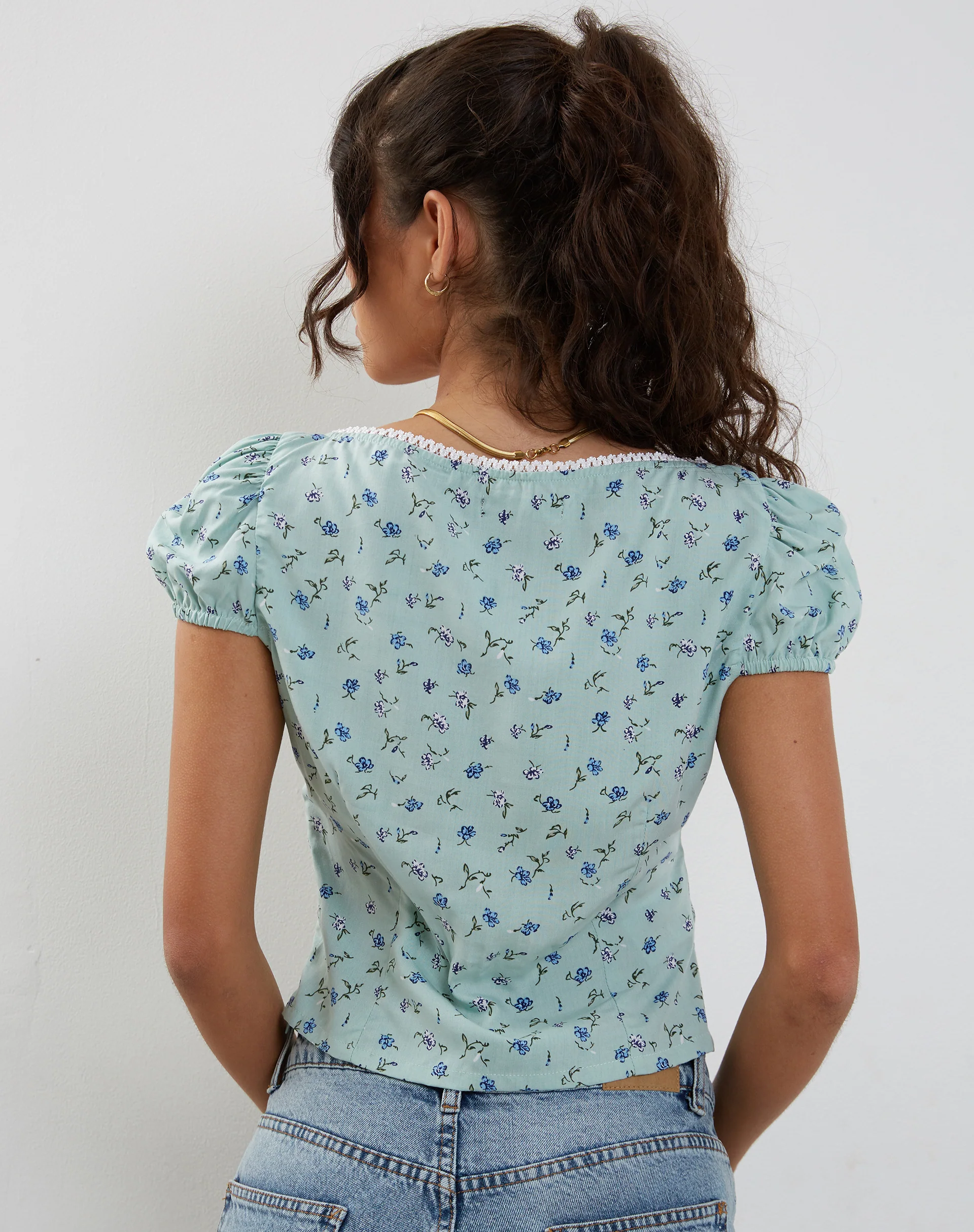 Laz Top in Pretty Petal Green - Image 4