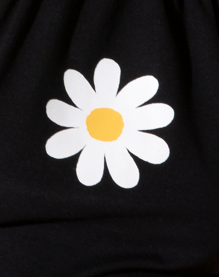 Lean Crop Top in Black Daisy Placement - Image 5